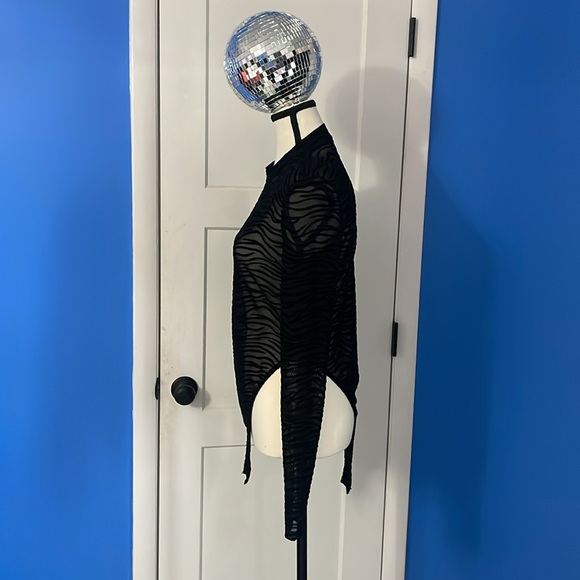 SHEIN black zebra see thru bodysuit never worn - Picture 4 of 7